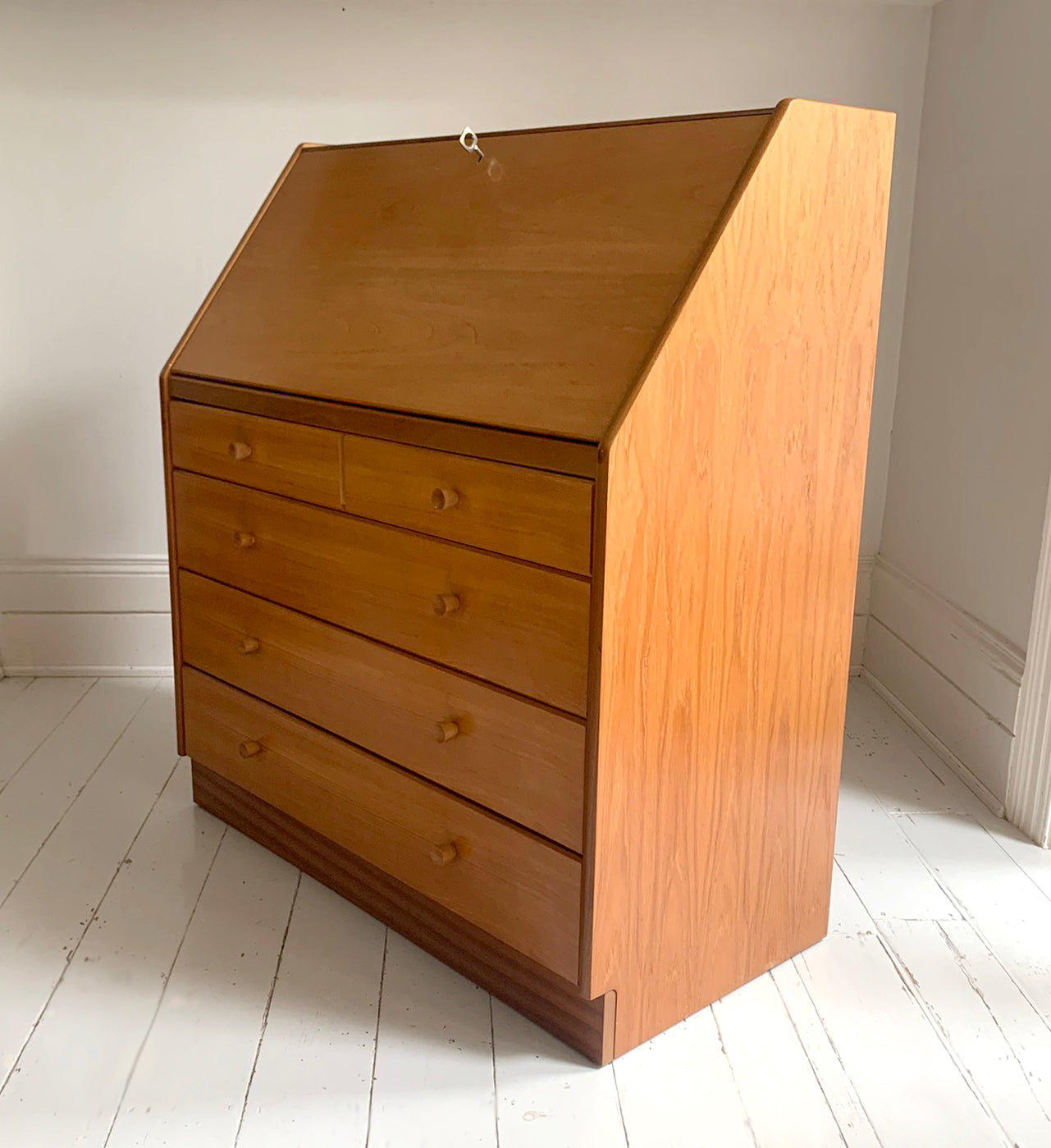 Mid Century Modern Teak Bureau / Desk / Chest of Drawers by Nathan