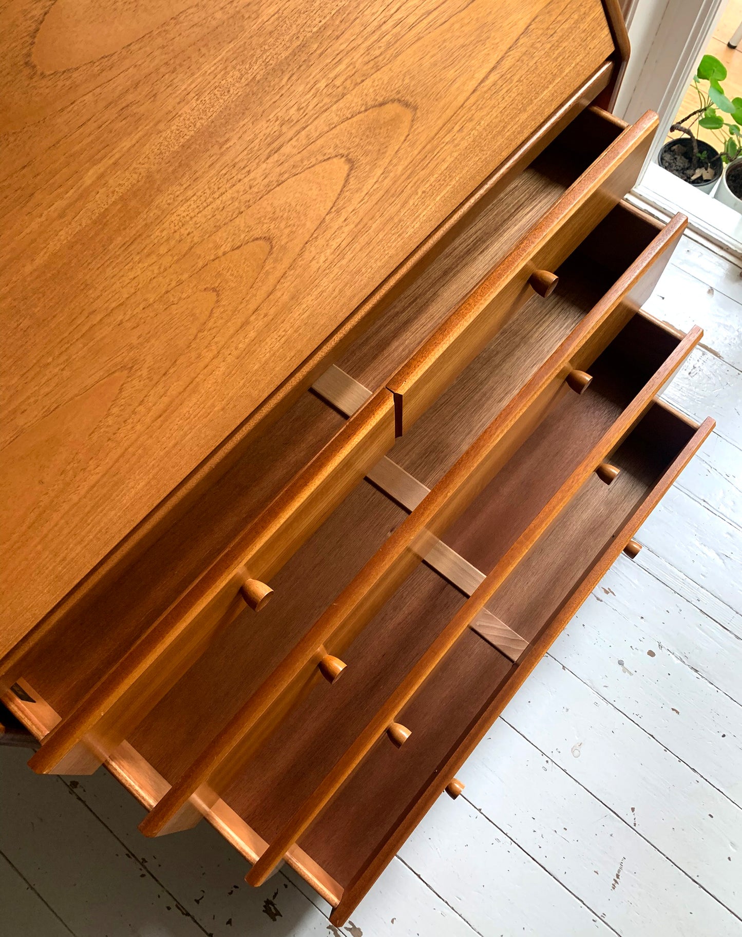 Mid Century Modern Teak Bureau / Desk / Chest of Drawers by Nathan