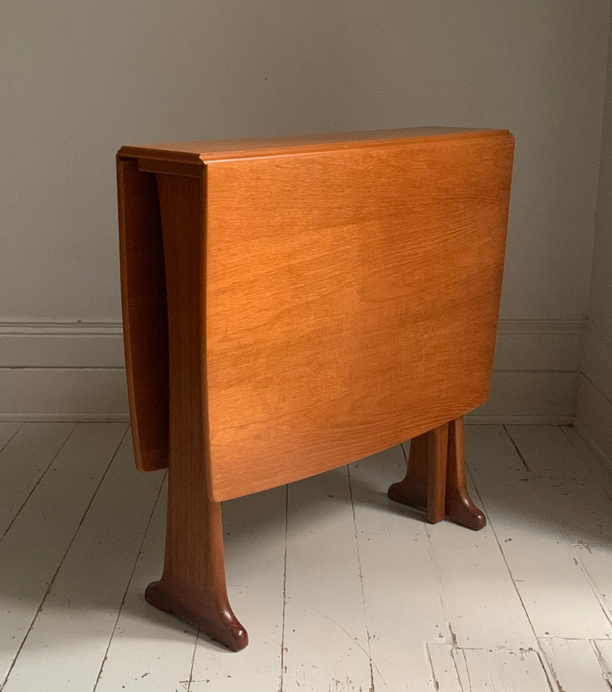 Mid Century Teak Dining Table - Drop Leaf And Extending, Seats Up to Six People
