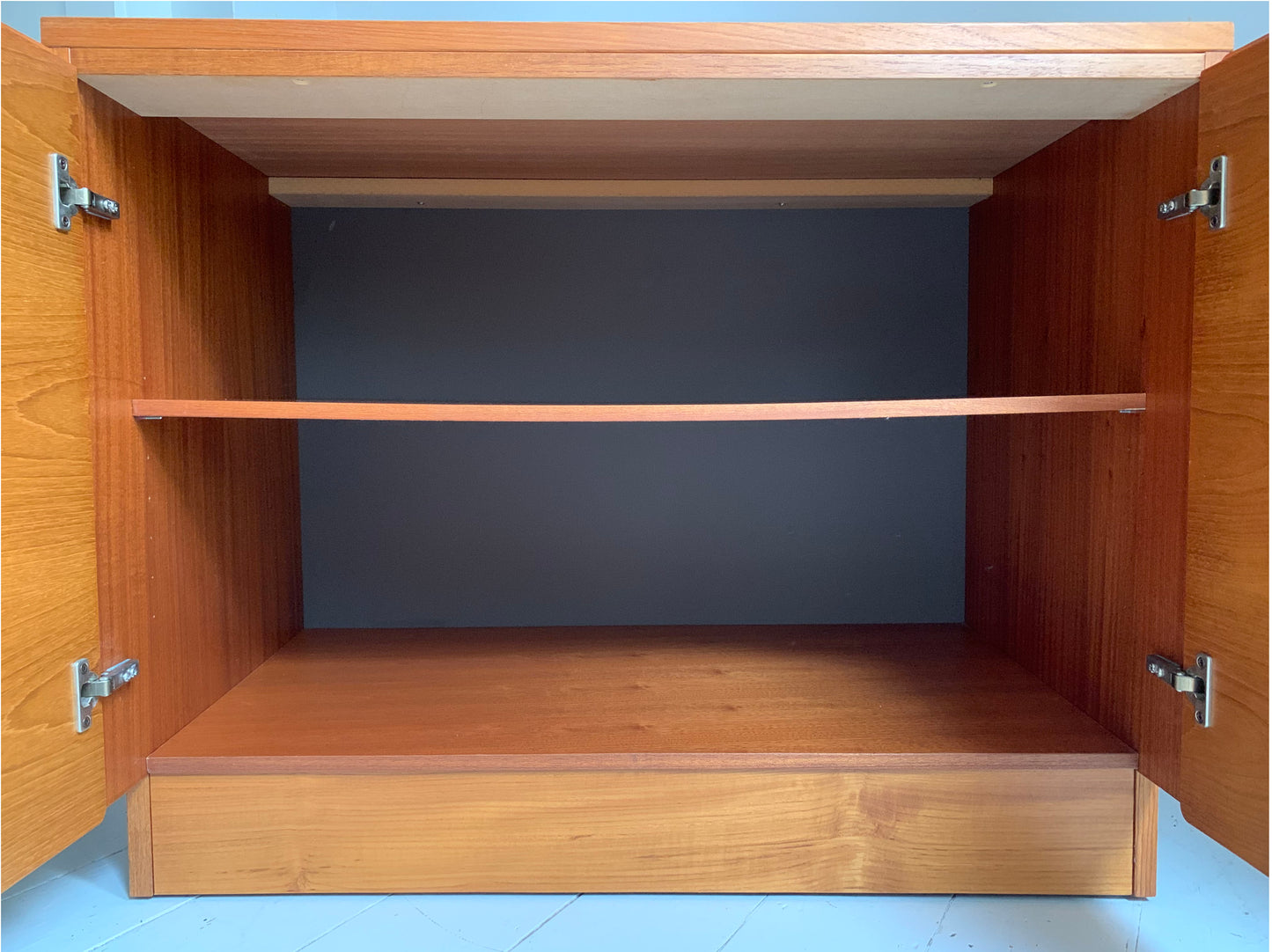Mid Century Modern Teak Beaver & Tapley Free Standing Two-Door Media Cabinet