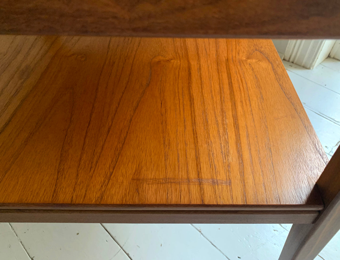 Vintage Mid Century Modern Teak Two Tier Trolley Table on Castors