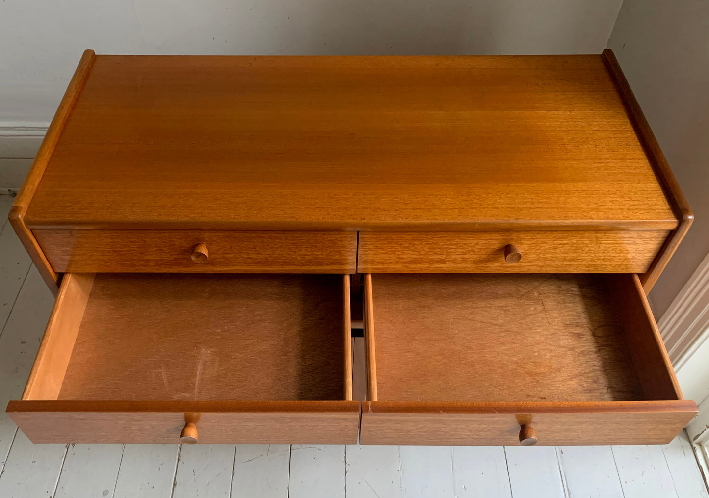 Mid Century Nathan Squares Teak Side Board, Cupboard, Media Cabinet