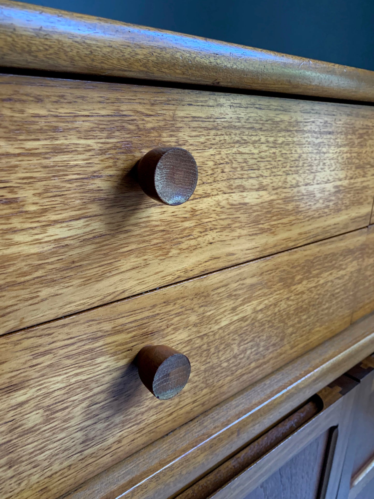 Mid Century Nathan Squares Teak Side Board, Cupboard, Media Cabinet