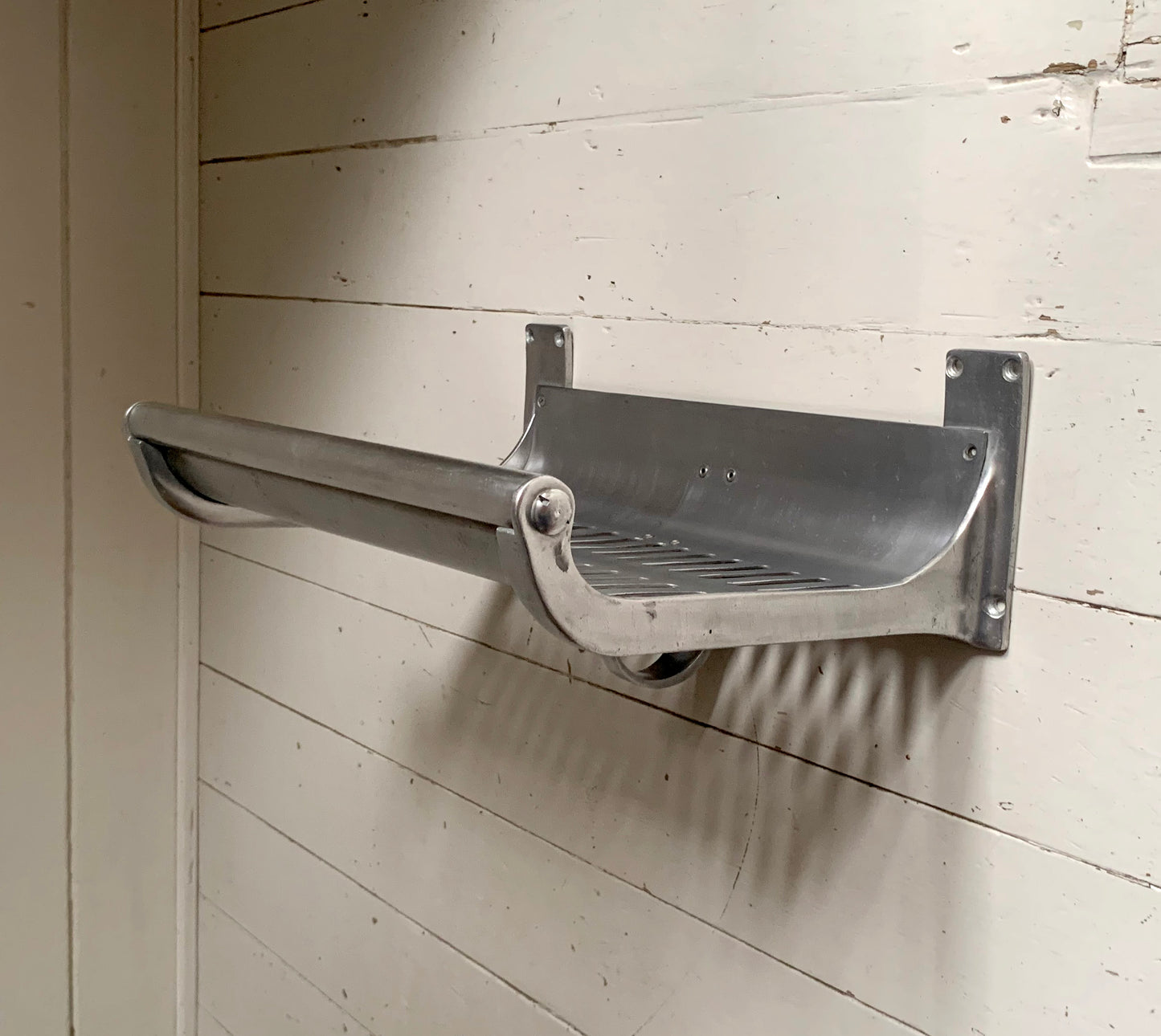 Original Vintage London Underground A-Stock Aluminium Luggage Rack w/ Hook 2/2