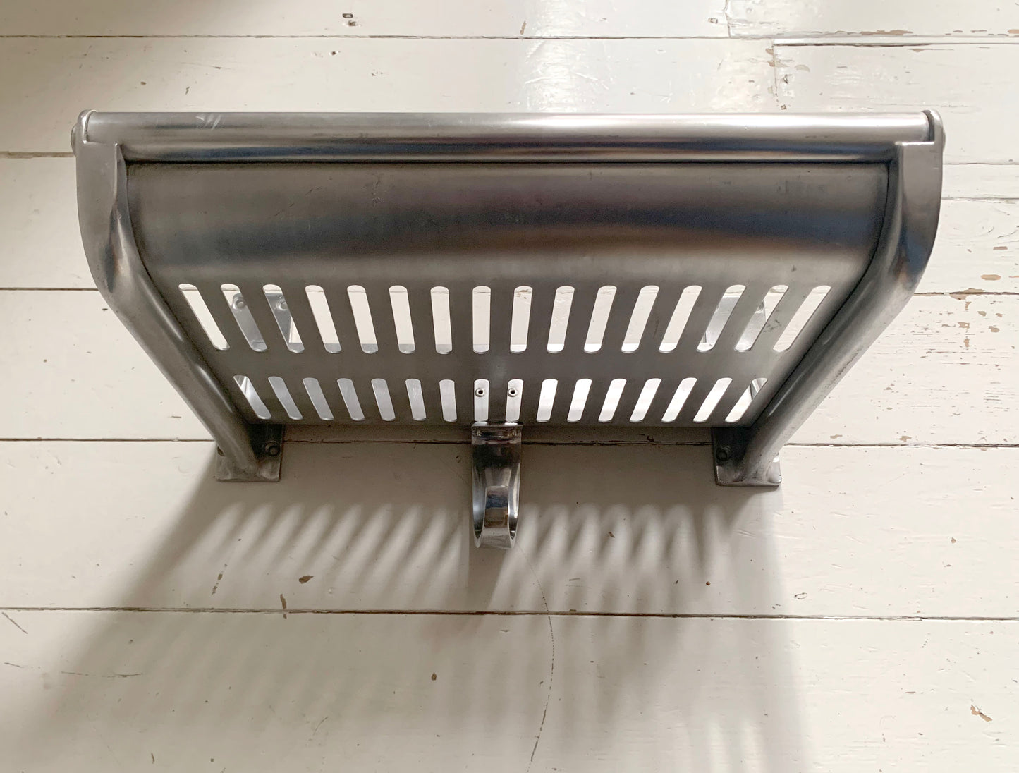 Original Vintage London Underground A-Stock Aluminium Luggage Rack w/ Hook 2/2