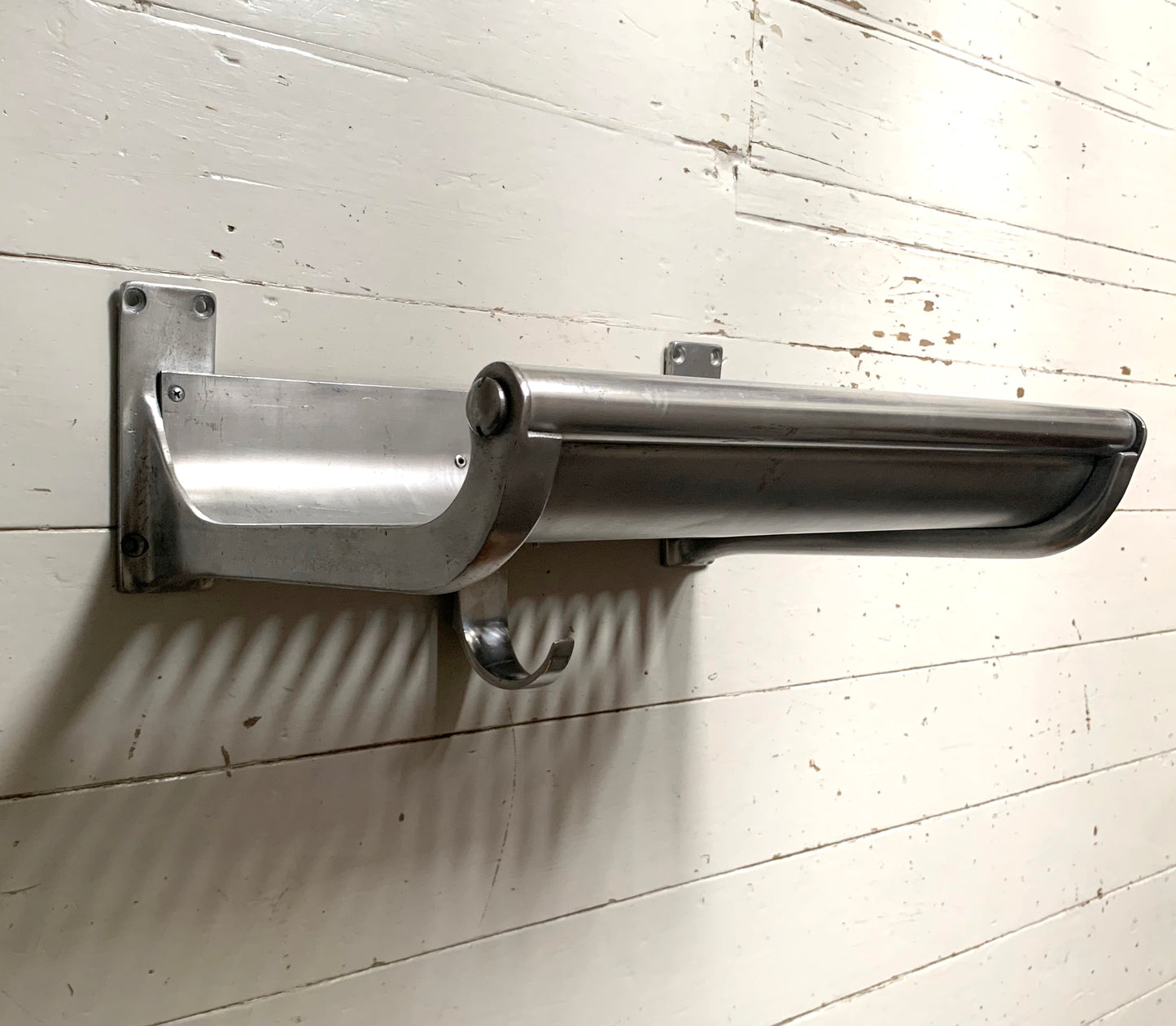 Original Vintage London Underground A-Stock Aluminium Luggage Rack w/ Hook 2/2