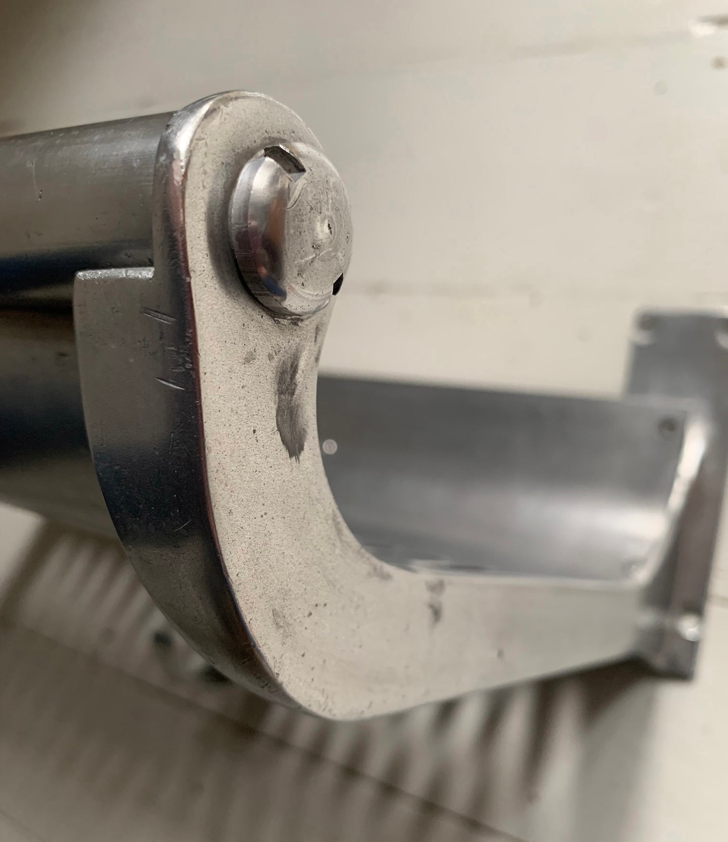 Original Vintage London Underground A-Stock Aluminium Luggage Rack w/ Hook 2/2