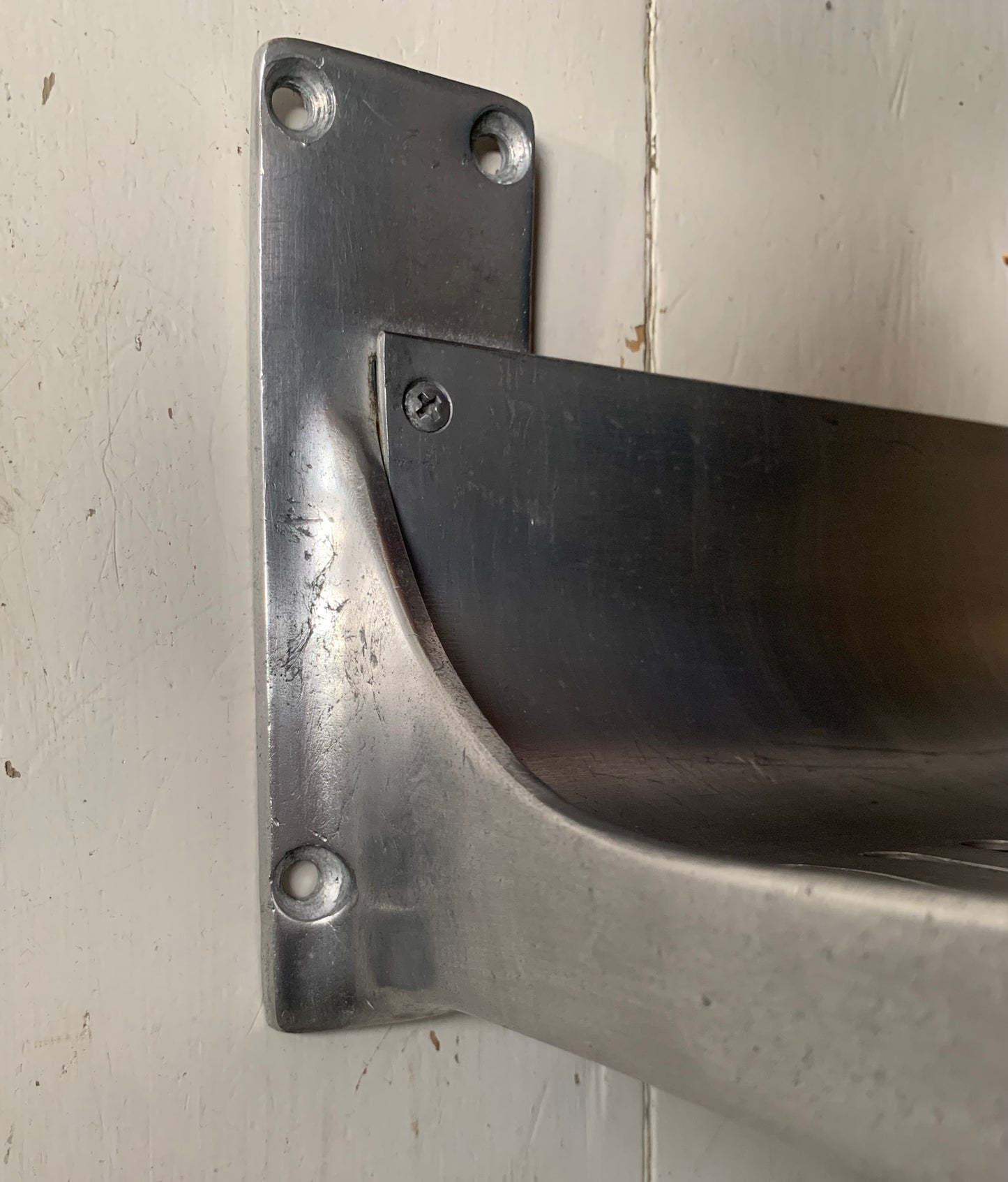 Original Vintage London Underground A-Stock Aluminium Luggage Rack w/ Hook 2/2