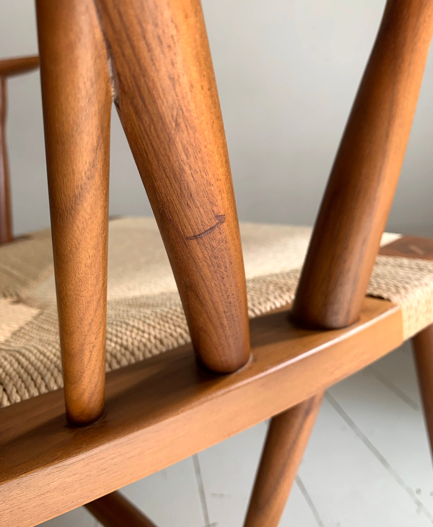 PP 550 Peacock Chair, Timber Frame, Papercord Upholstery, Excellent Condition