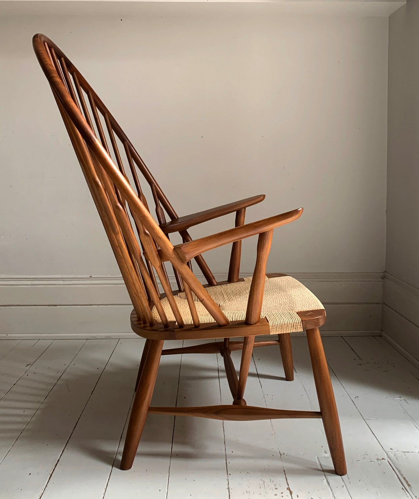 PP 550 Peacock Chair, Timber Frame, Papercord Upholstery, Excellent Condition