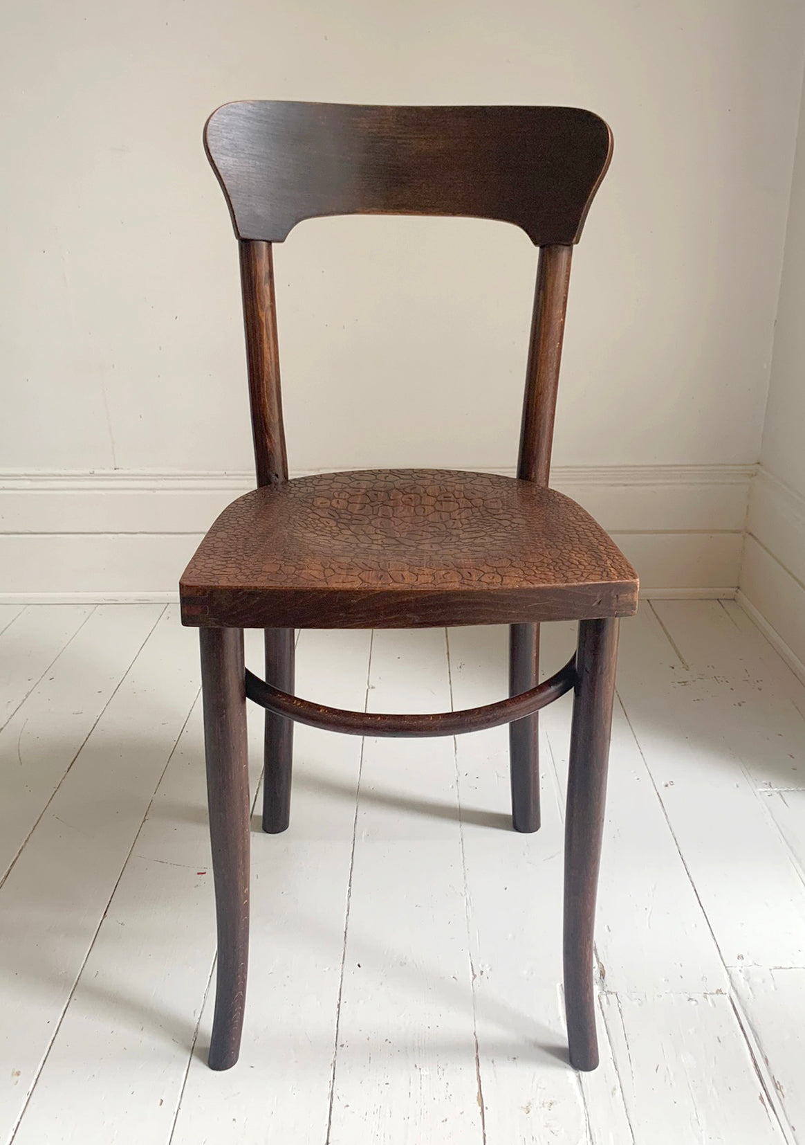 A Pair of Crocodile Embossed Bentwood Cafe / Dining Chairs, a rare find