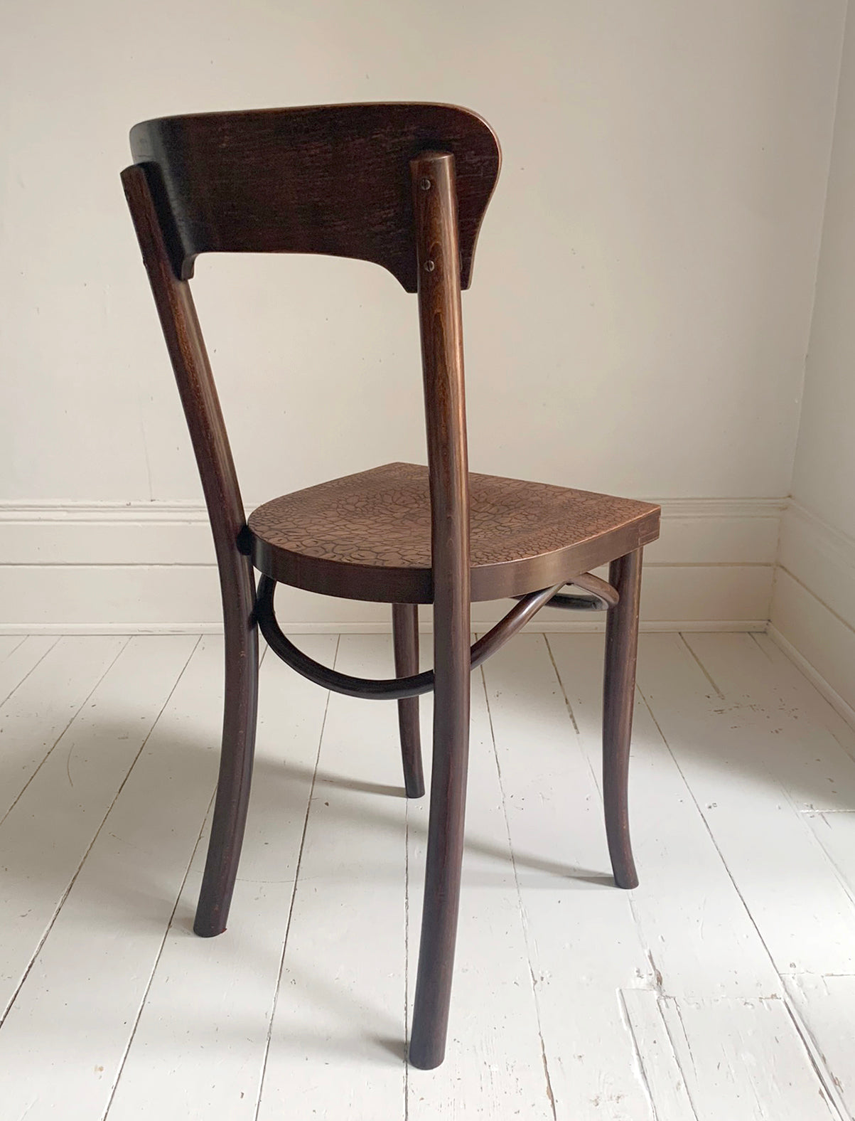 A Pair of Crocodile Embossed Bentwood Cafe / Dining Chairs, a rare find