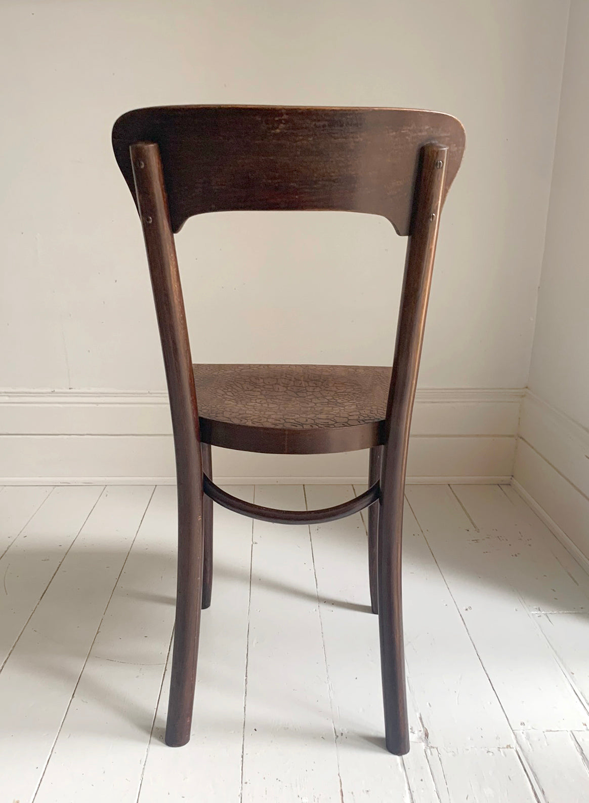 A Pair of Crocodile Embossed Bentwood Cafe / Dining Chairs, a rare find