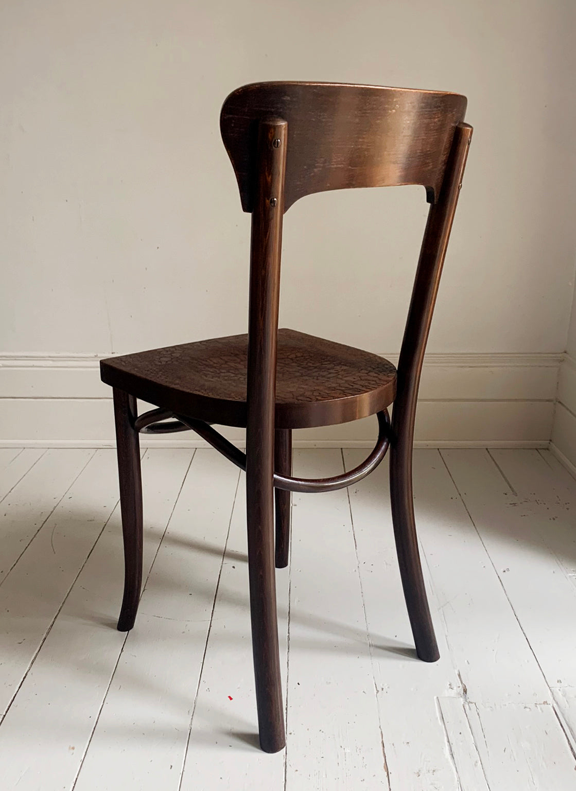 A Pair of Crocodile Embossed Bentwood Cafe / Dining Chairs, a rare find