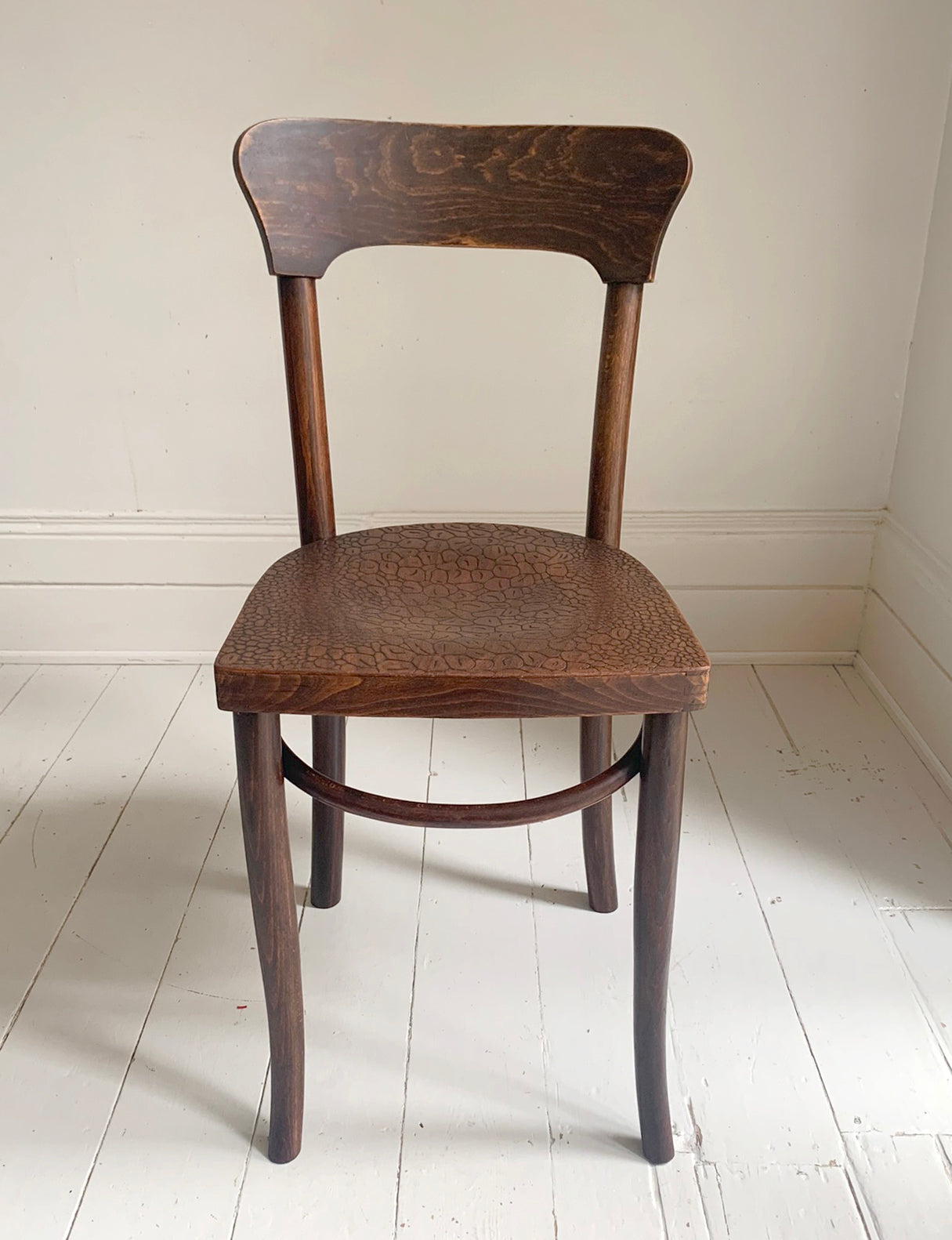 A Pair of Crocodile Embossed Bentwood Cafe / Dining Chairs, a rare find
