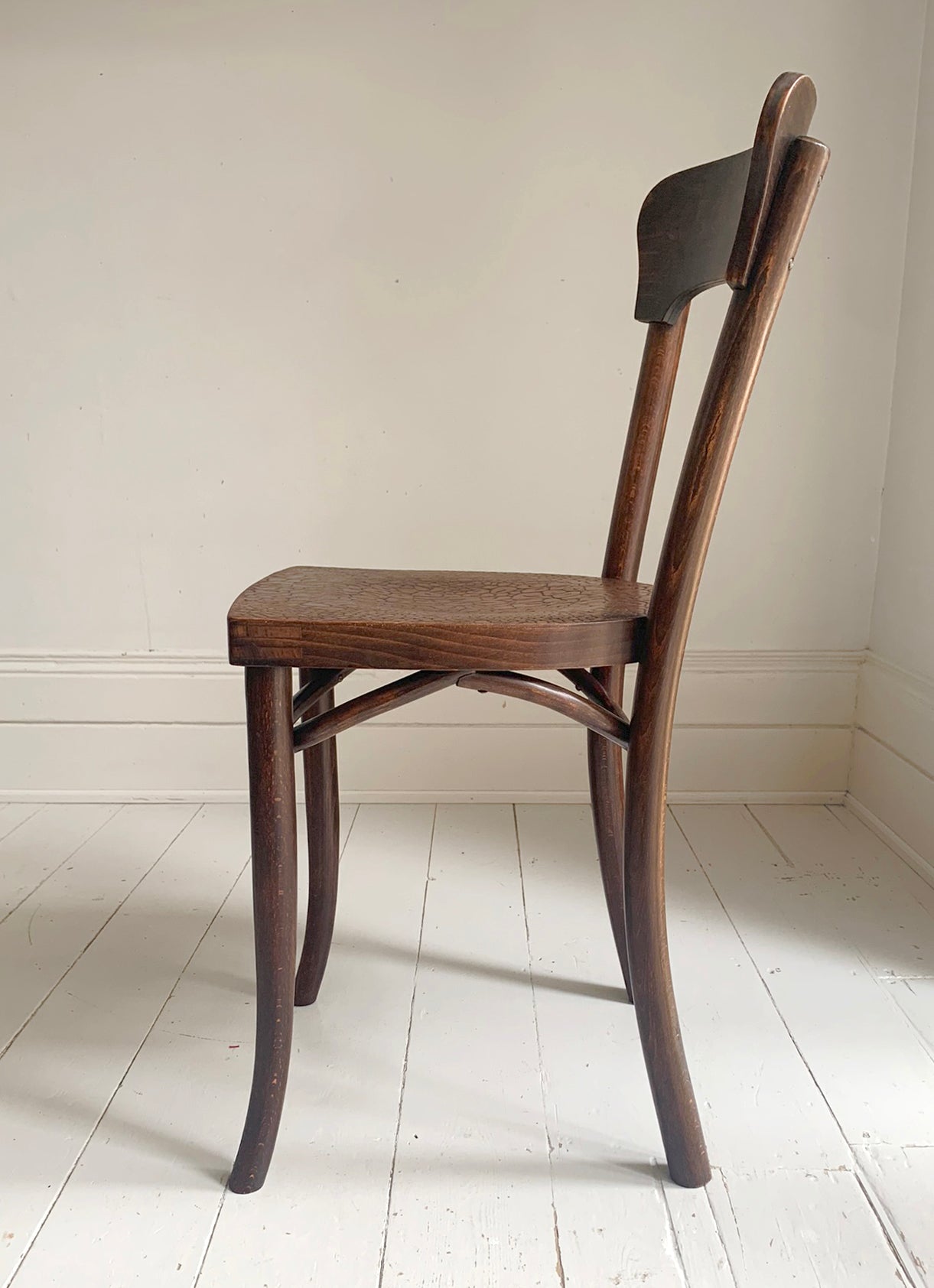 A Pair of Crocodile Embossed Bentwood Cafe / Dining Chairs, a rare find