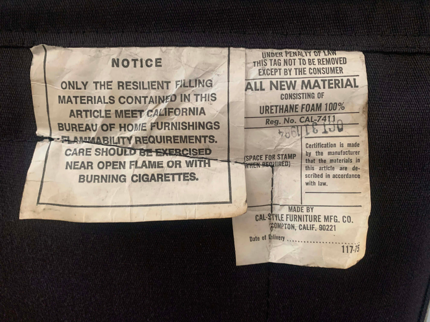 Pair of Vintage CAL-STYLE Furniture Directors Chairs ; dated 1984