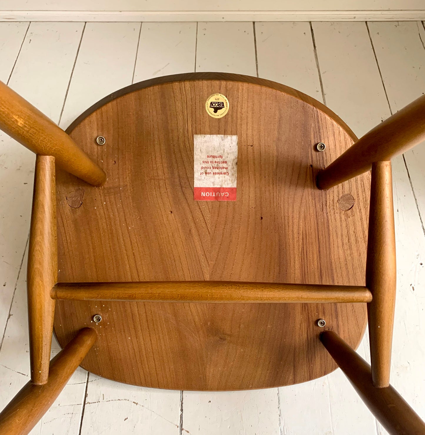 Pair of Vintage Ercol Fleur-De-Lys Dining Chairs - Model 371