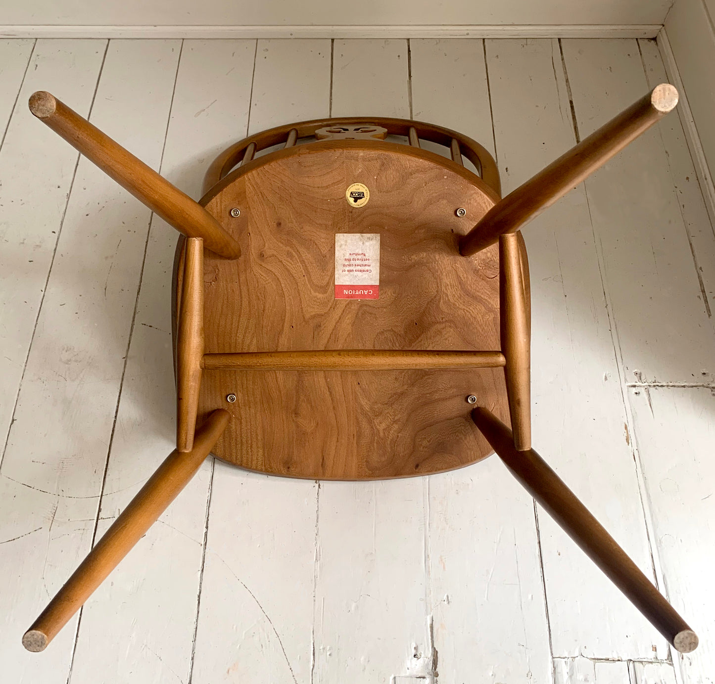 Pair of Vintage Ercol Fleur-De-Lys Dining Chairs - Model 371