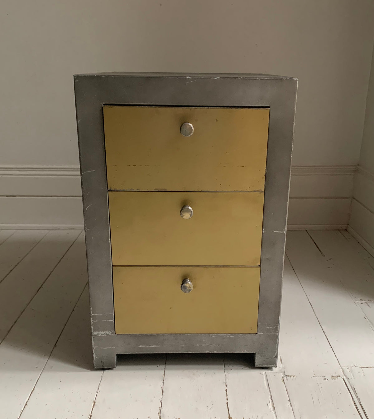 Pair of Vintage Mixed Metal Night Stands / Chest of Drawers / Office Storage