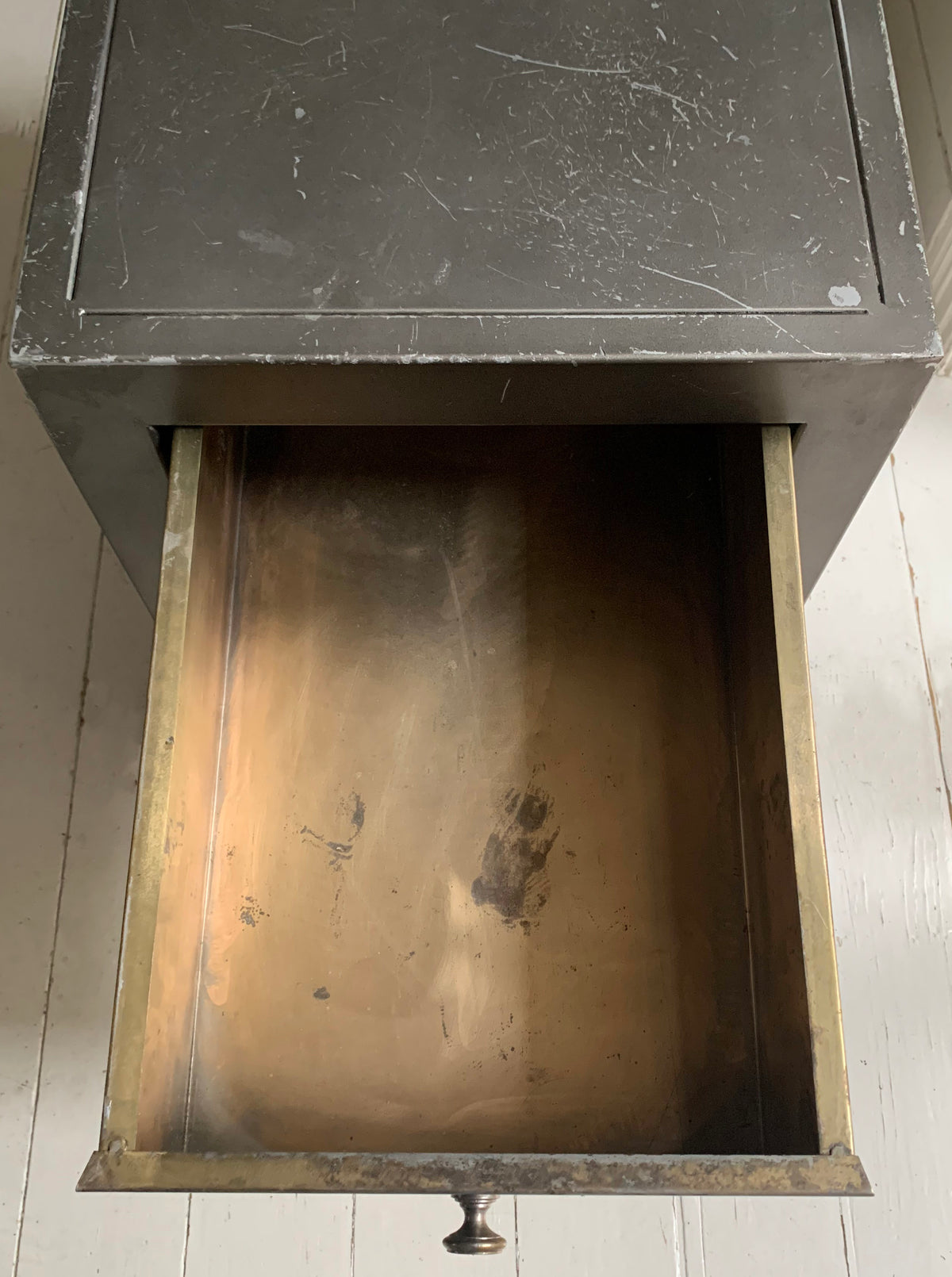 Pair of Vintage Mixed Metal Night Stands / Chest of Drawers / Office Storage