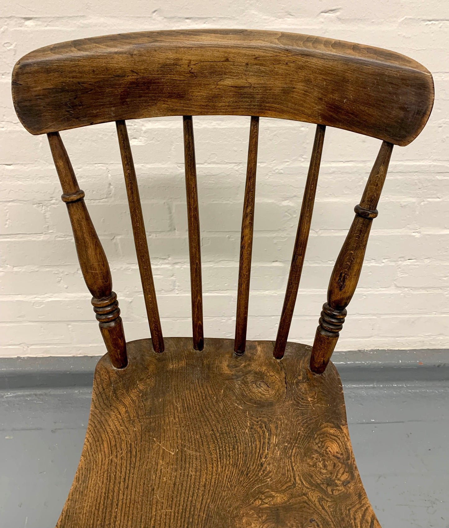 Pair of Vintage Walnut (?) Windsor Stick Back Dining Chairs