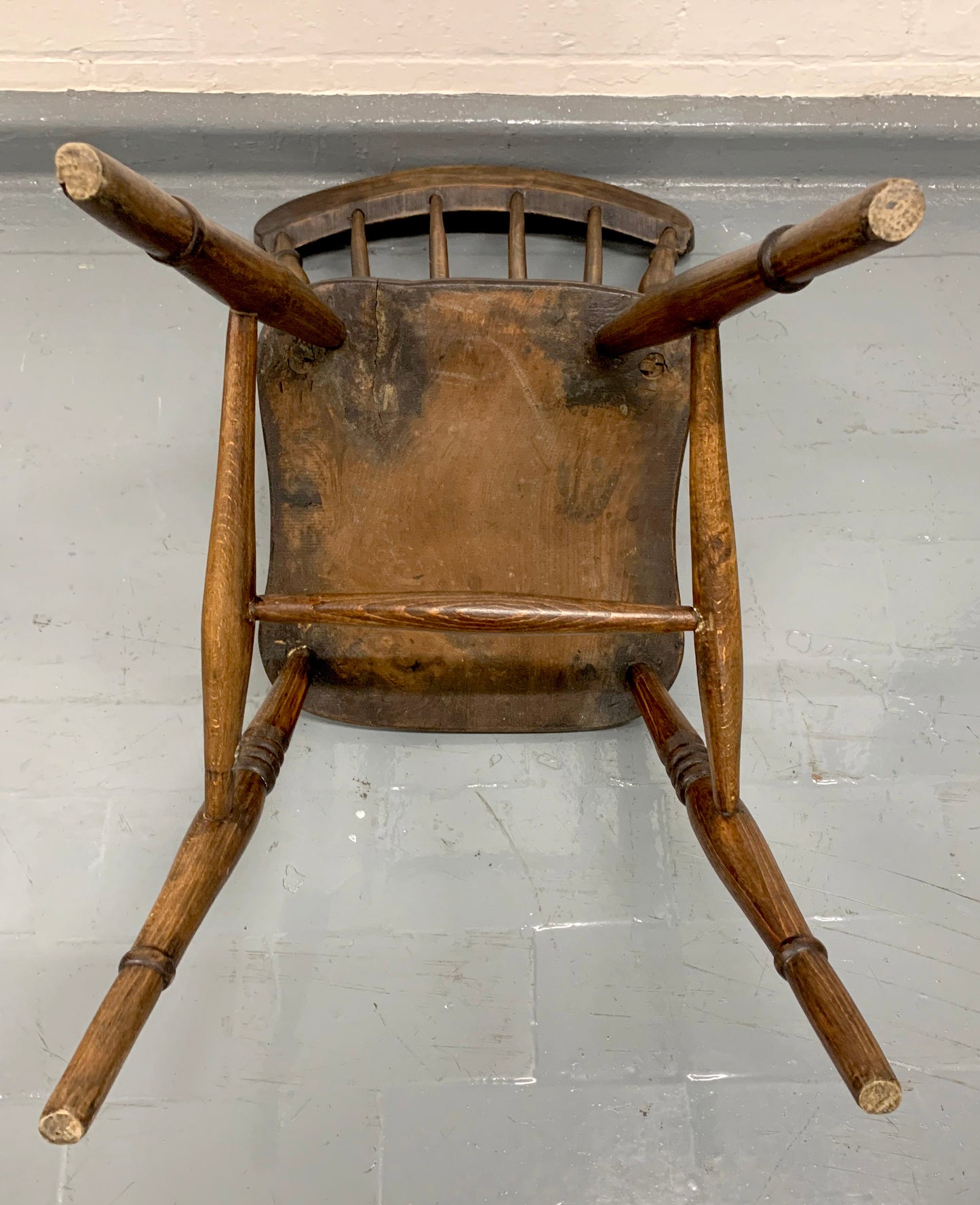 Pair of Vintage Walnut (?) Windsor Stick Back Dining Chairs