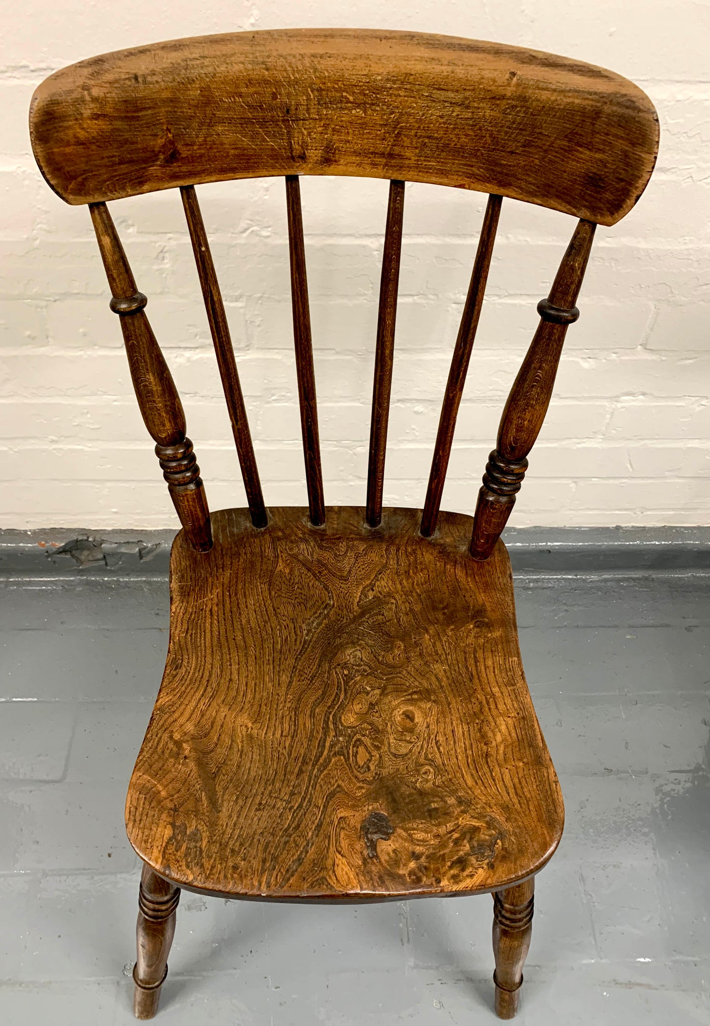 Pair of Vintage Walnut (?) Windsor Stick Back Dining Chairs