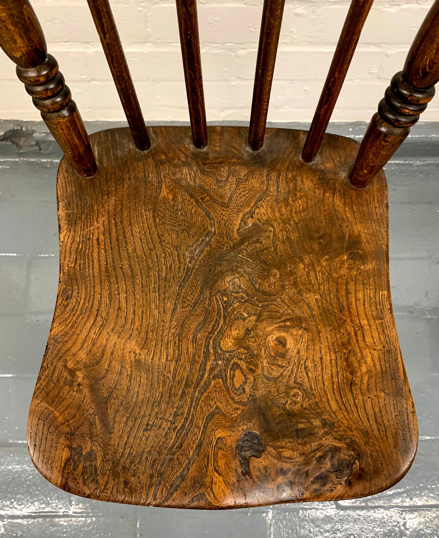 Pair of Vintage Walnut (?) Windsor Stick Back Dining Chairs