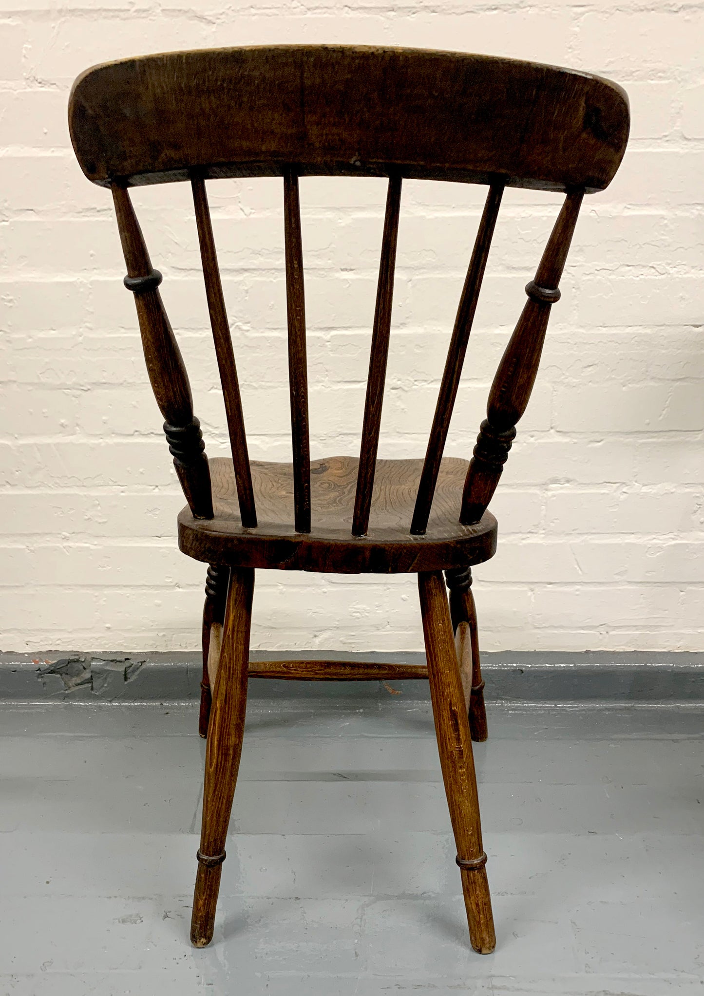 Pair of Vintage Walnut (?) Windsor Stick Back Dining Chairs