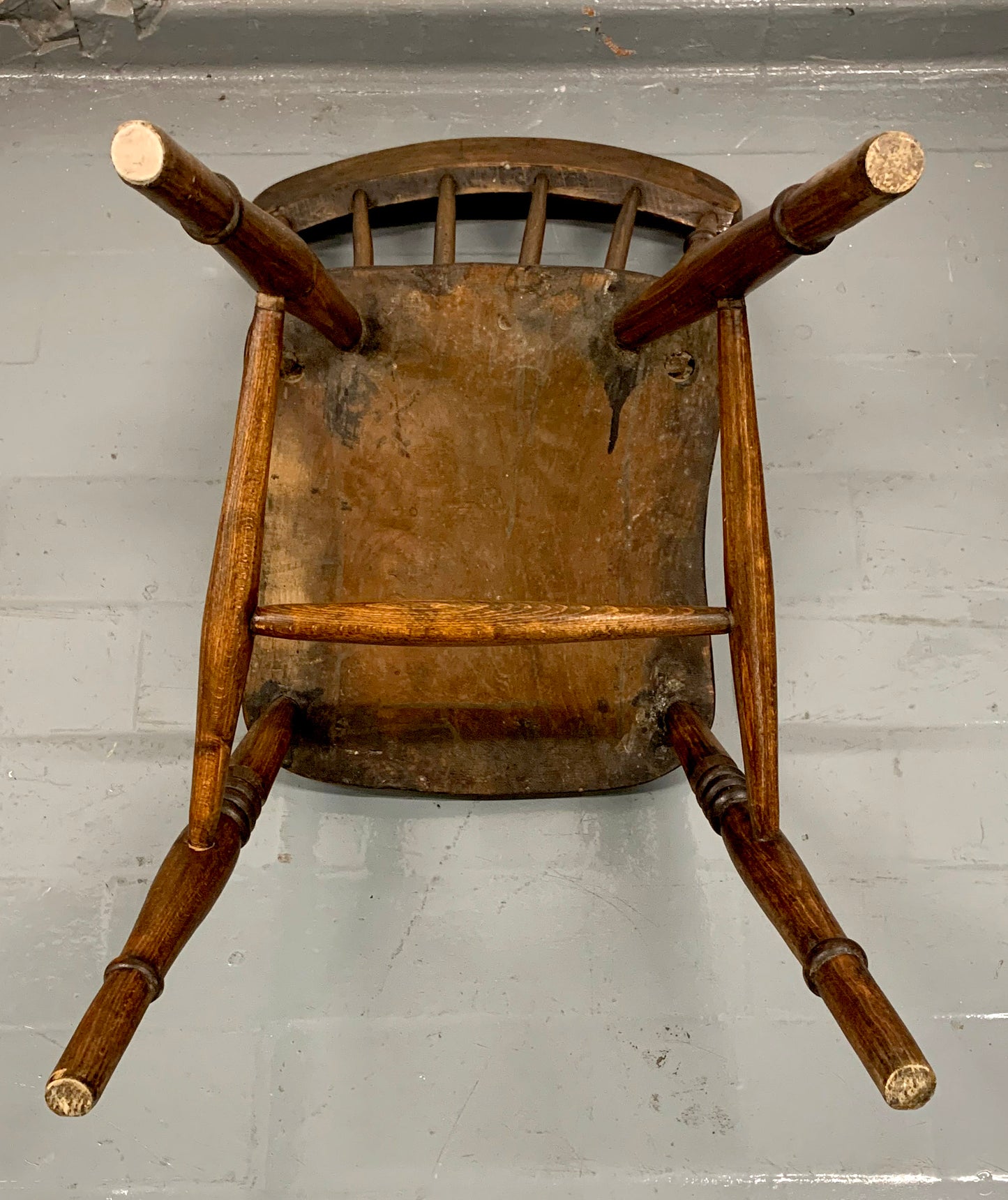 Pair of Vintage Walnut (?) Windsor Stick Back Dining Chairs