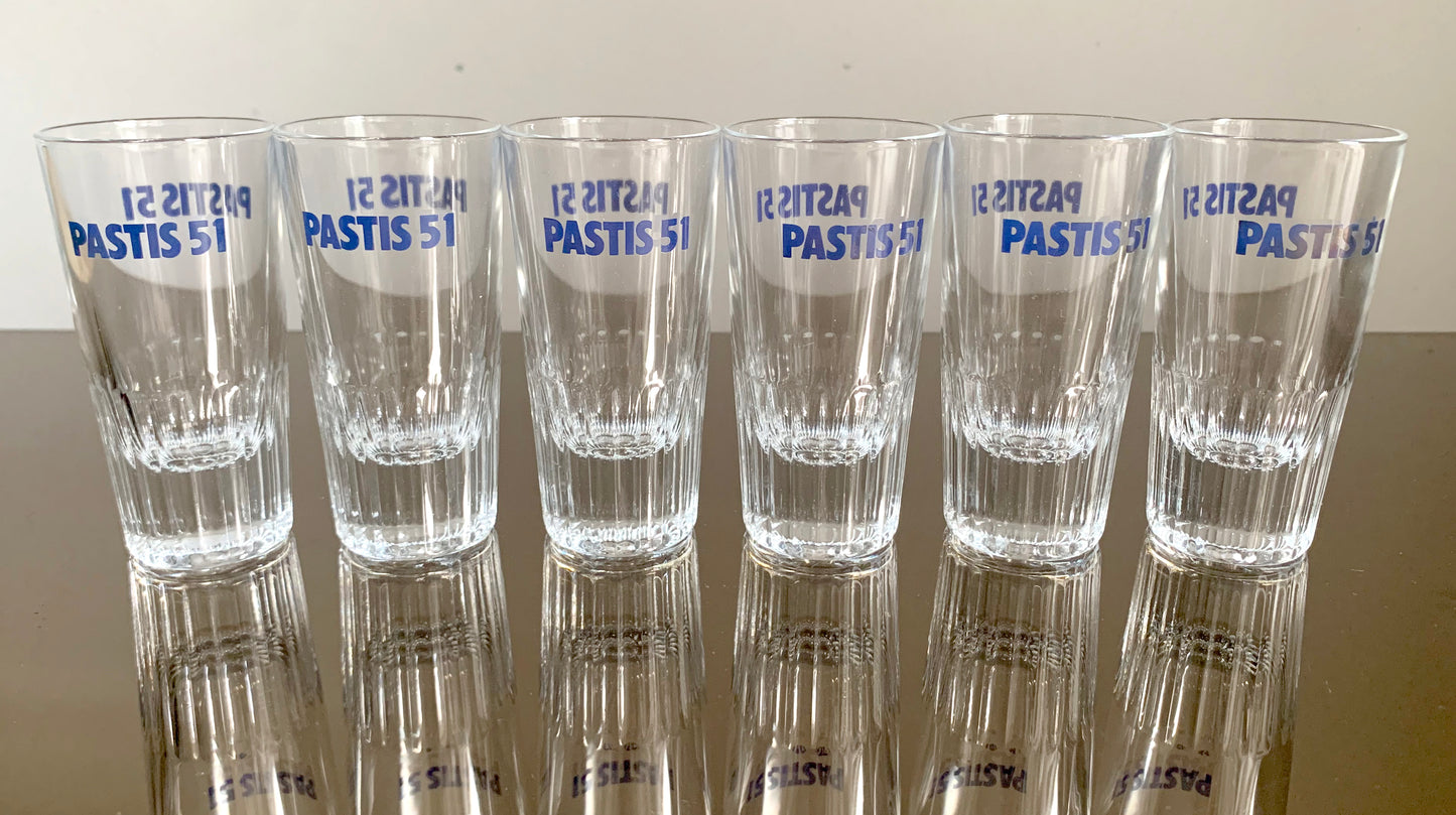 6 x Vintage French 'Pastis 51' Tumbler / Glasses Set, Boxed Set