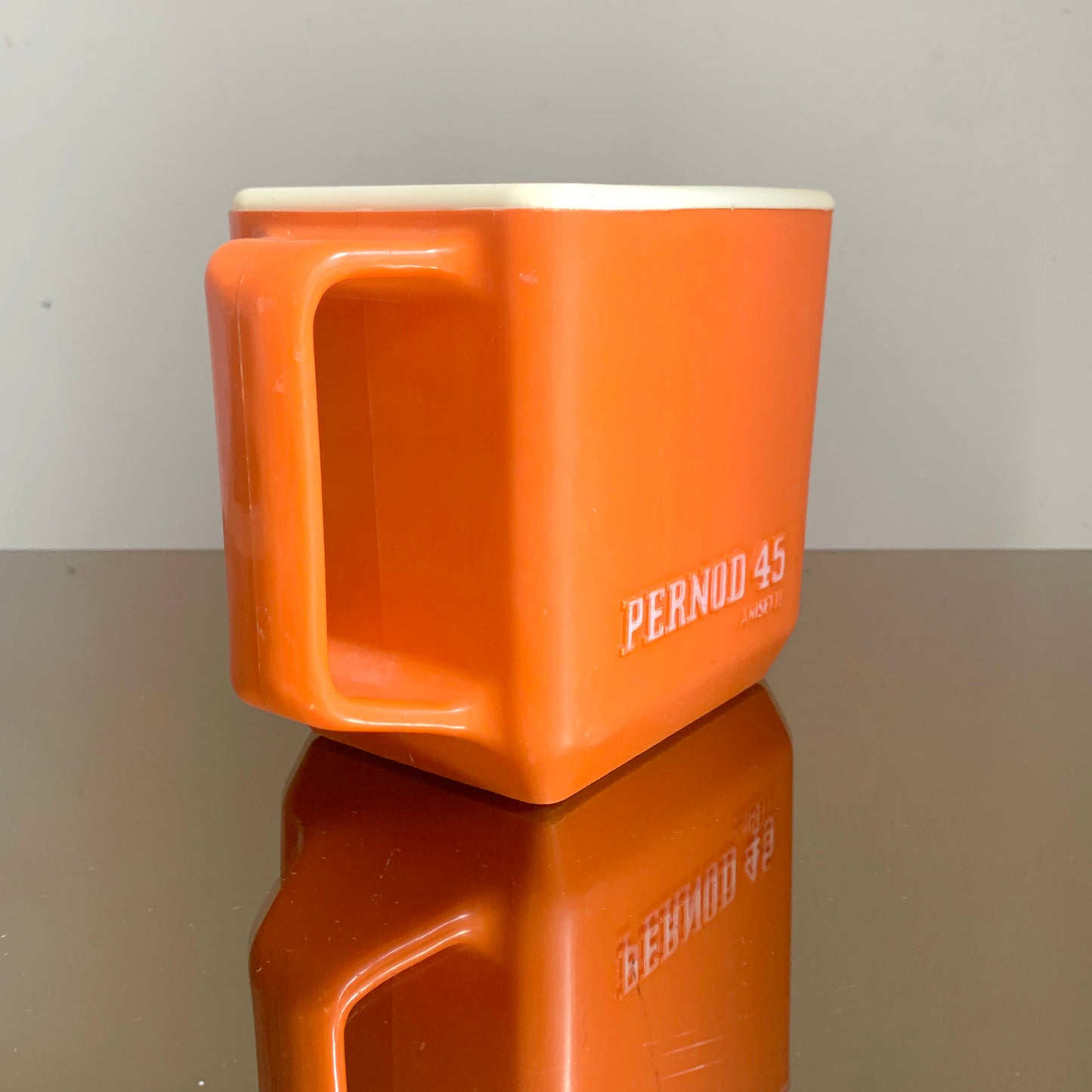 Vintage Orange Plastic French Carafe, Jug 'Pernod 45' - Rare Find!