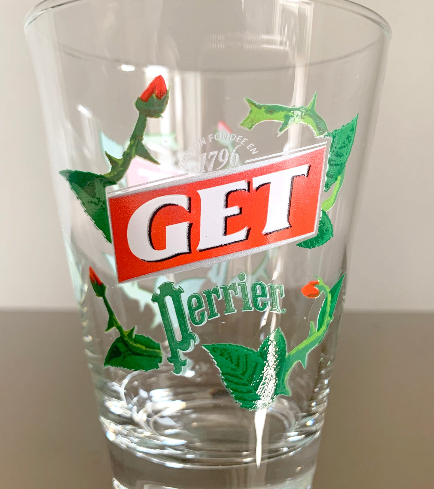 6 x Vintage French 'Get Perrier' Tumbler / Glasses Set, Boxed Set