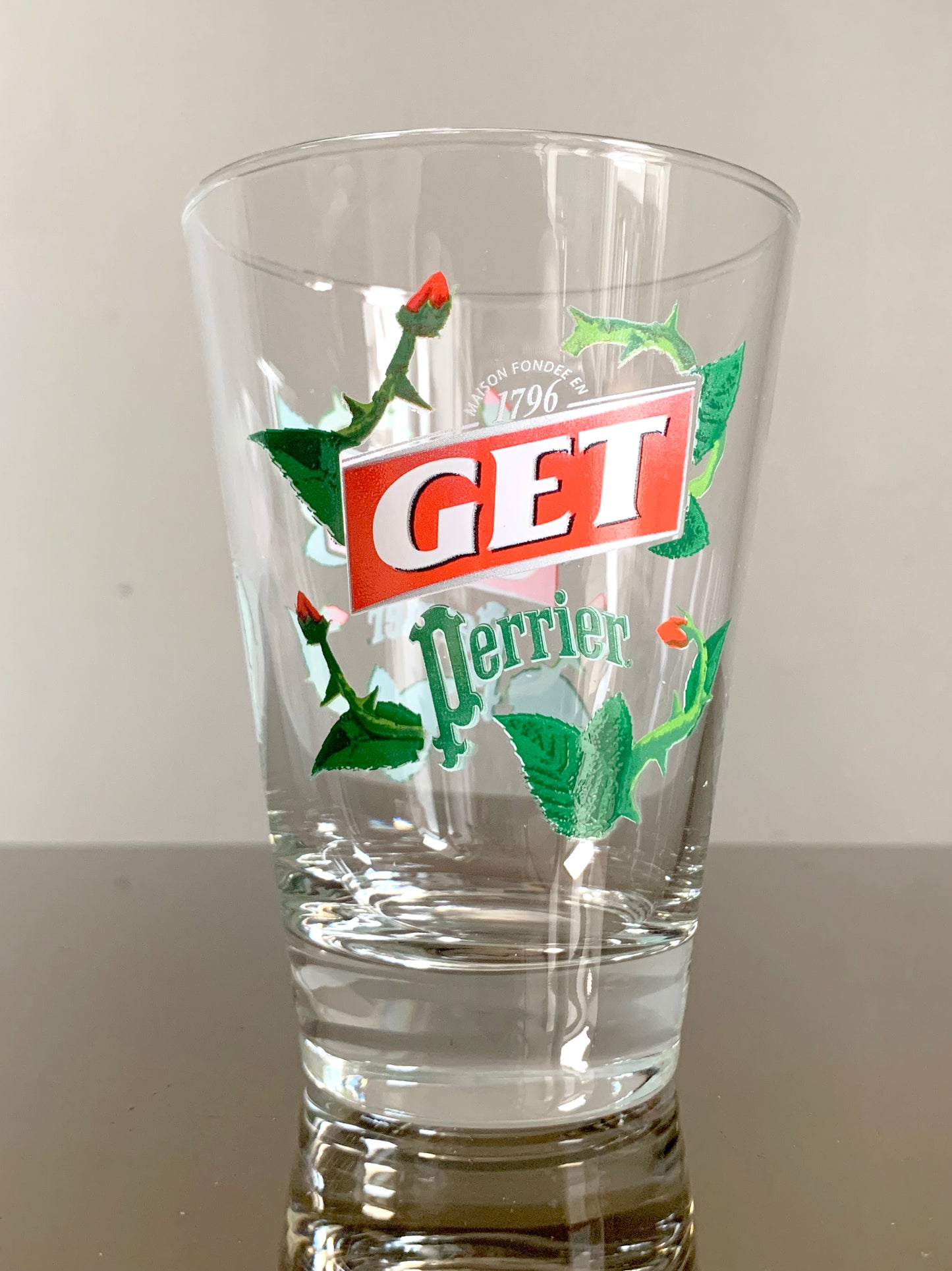 6 x Vintage French 'Get Perrier' Tumbler / Glasses Set, Boxed Set