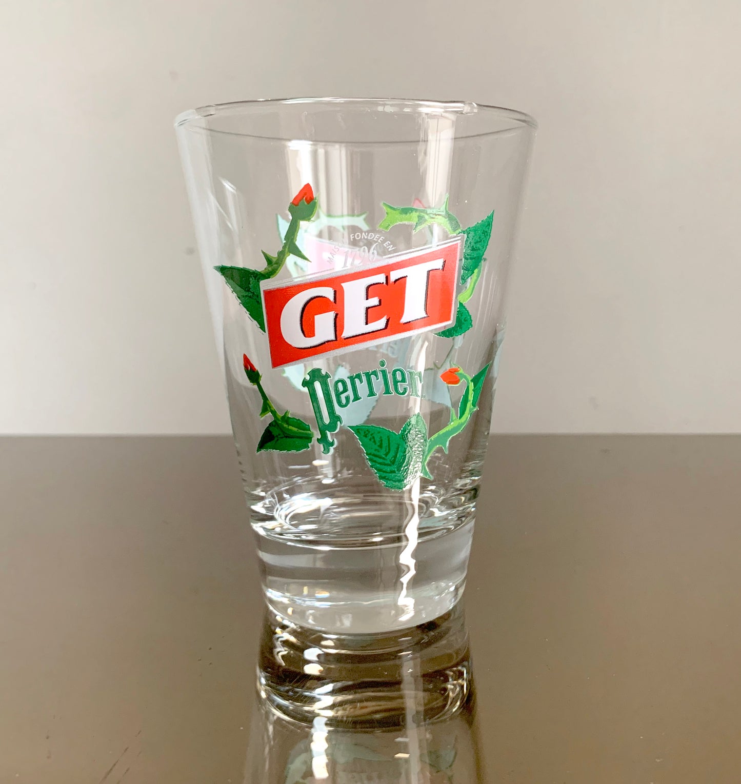 6 x Vintage French 'Get Perrier' Tumbler / Glasses Set, Boxed Set