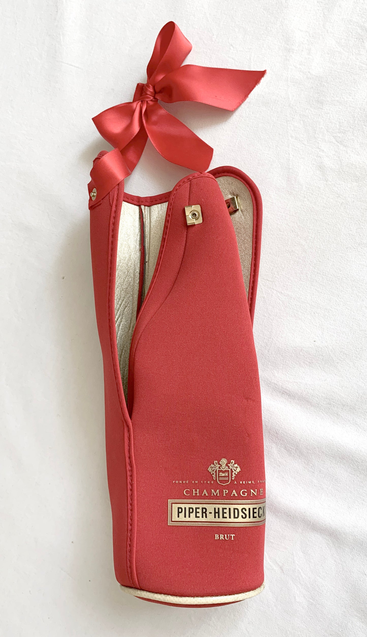 Piper Heidsieck Champagne Red Fabric Bottle Cooler Sleeve