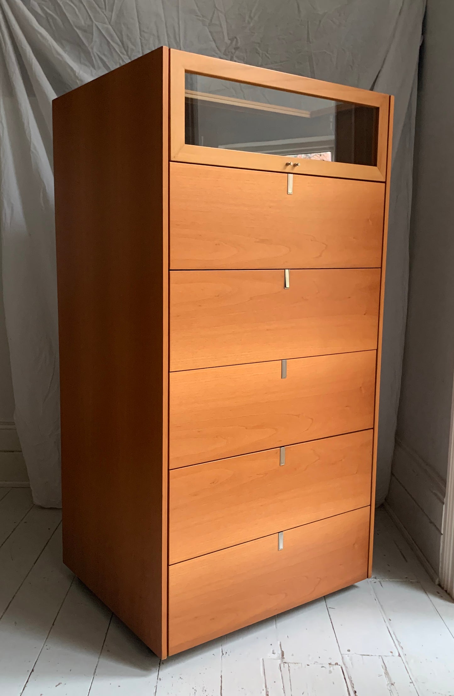 Large Six Drawer Chest / Drawers with Top Display Drawer; attributed to Poliform