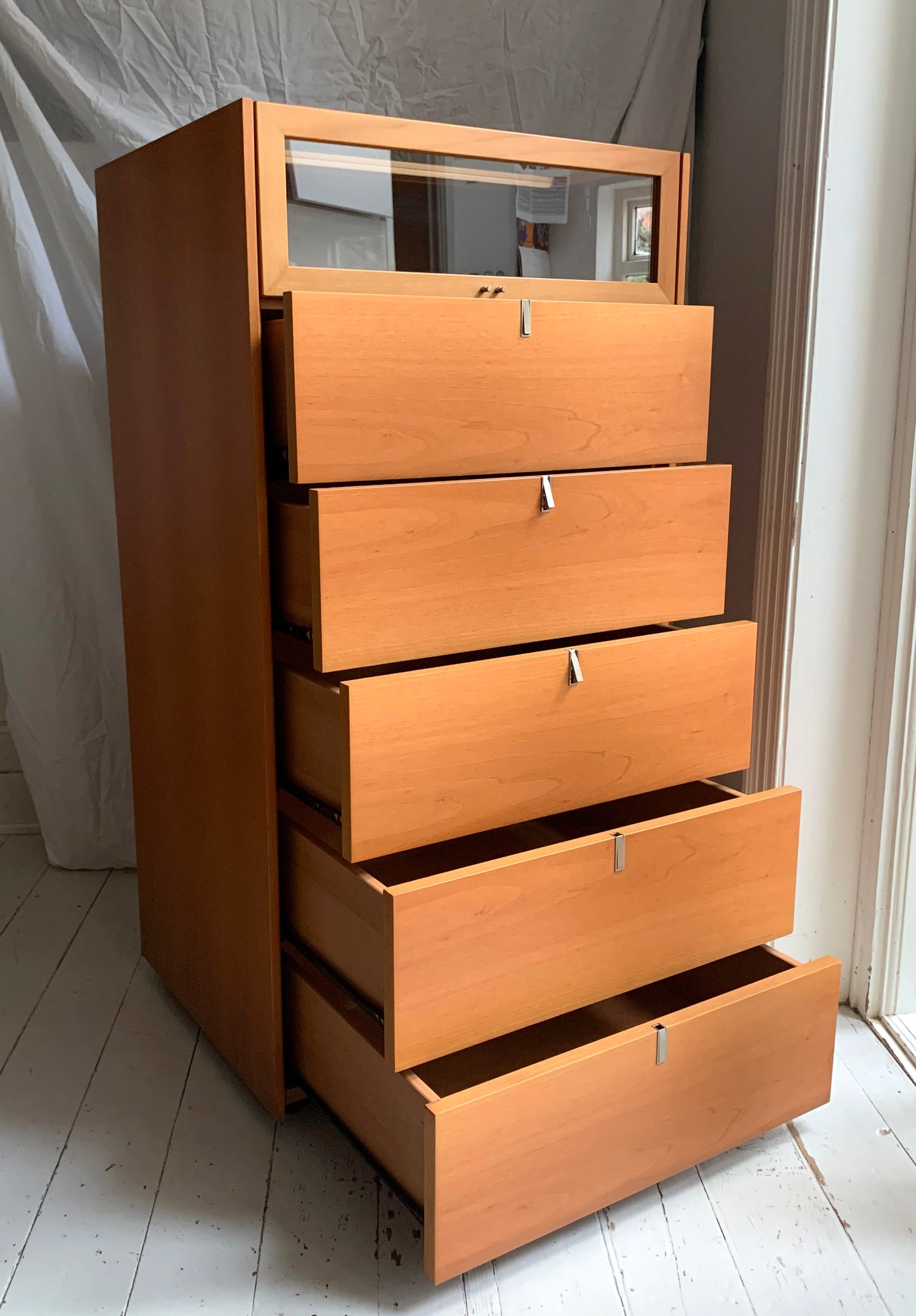 Large Six Drawer Chest / Drawers with Top Display Drawer; attributed to Poliform