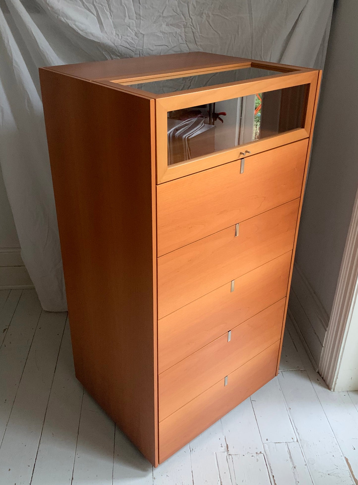 Large Six Drawer Chest / Drawers with Top Display Drawer; attributed to Poliform