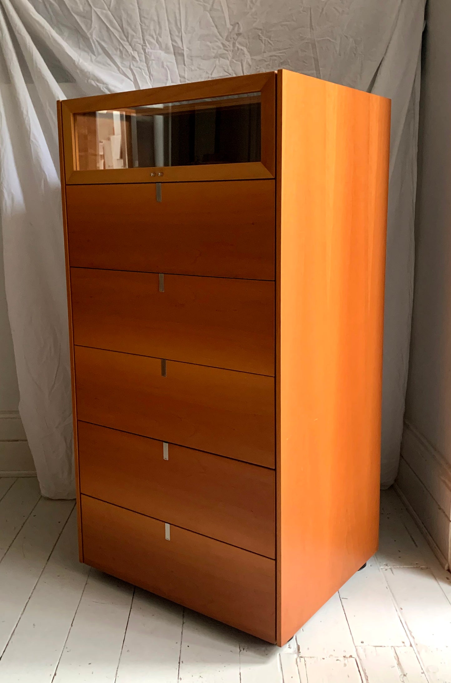 Large Six Drawer Chest / Drawers with Top Display Drawer; attributed to Poliform