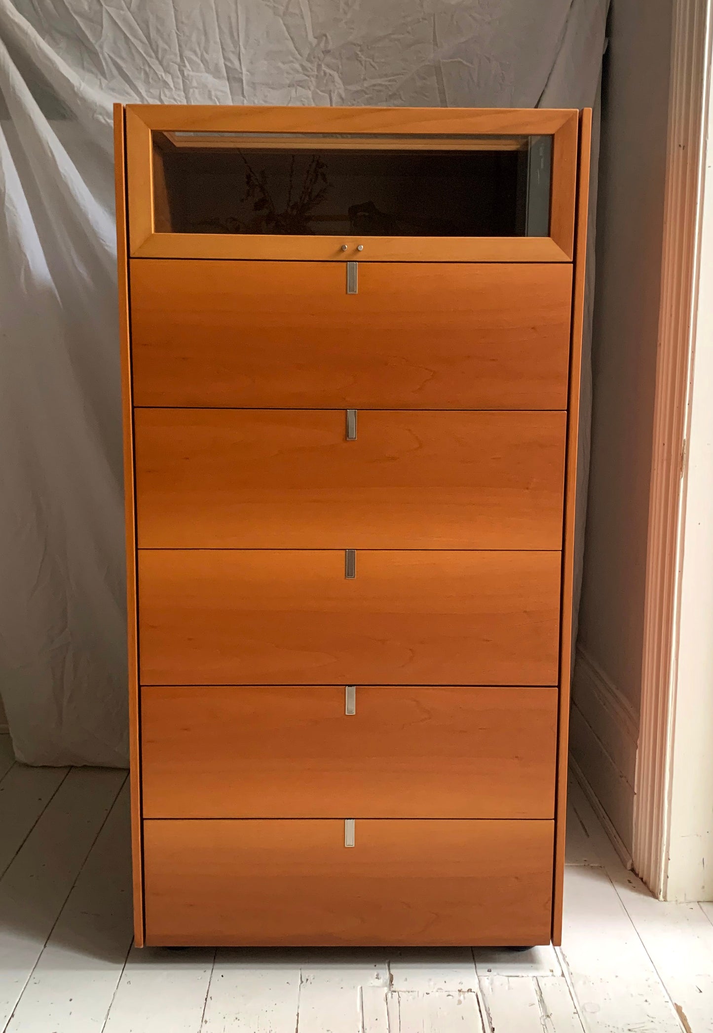 Large Six Drawer Chest / Drawers with Top Display Drawer; attributed to Poliform