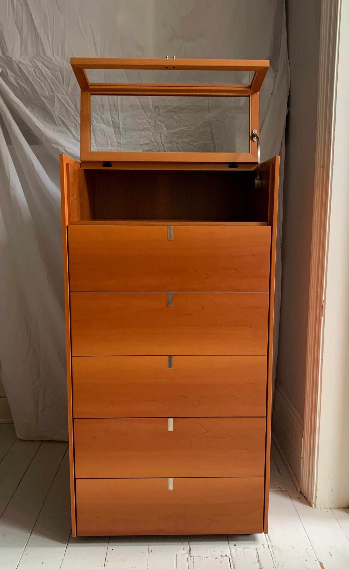 Large Six Drawer Chest / Drawers with Top Display Drawer; attributed to Poliform