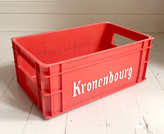 Vintage French Kronenbourg Red Plastic Beer Crate - Casier Allibert