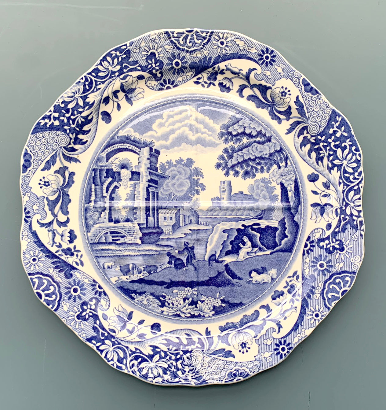 Spode Blue Italian Divided Cake / Sandwich Plate, Copeland