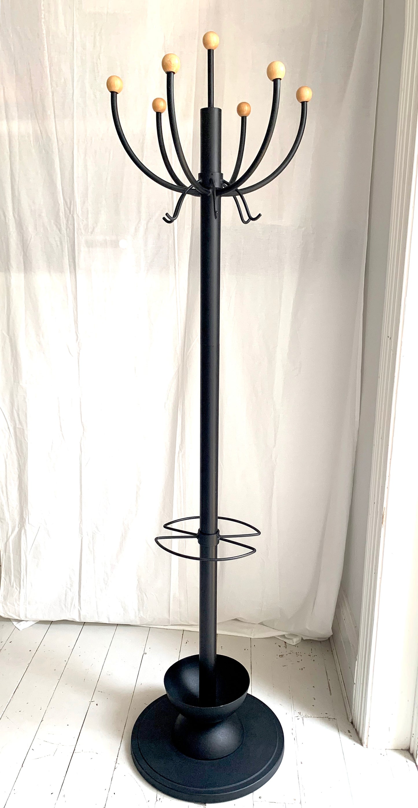 Sputnik / Atomic Style Black Cast Iron Coat & Umbrella Stand #2