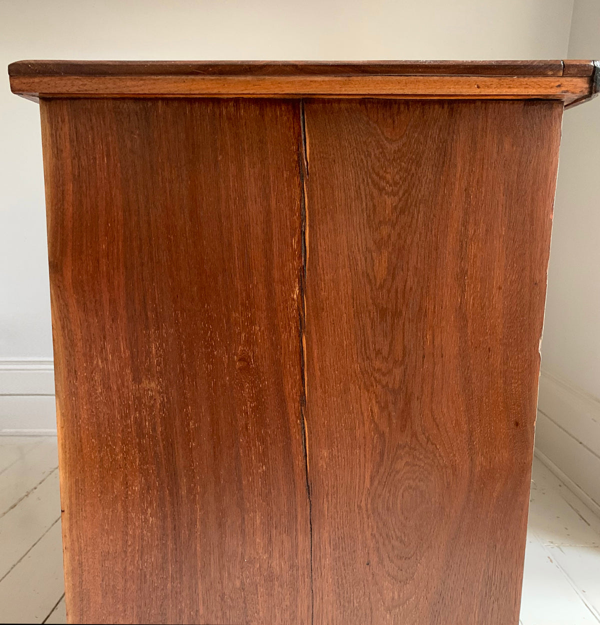 Stunning Antique Walnut Two Over Two Chest of Drawers On Plinth w/ Brass Handles