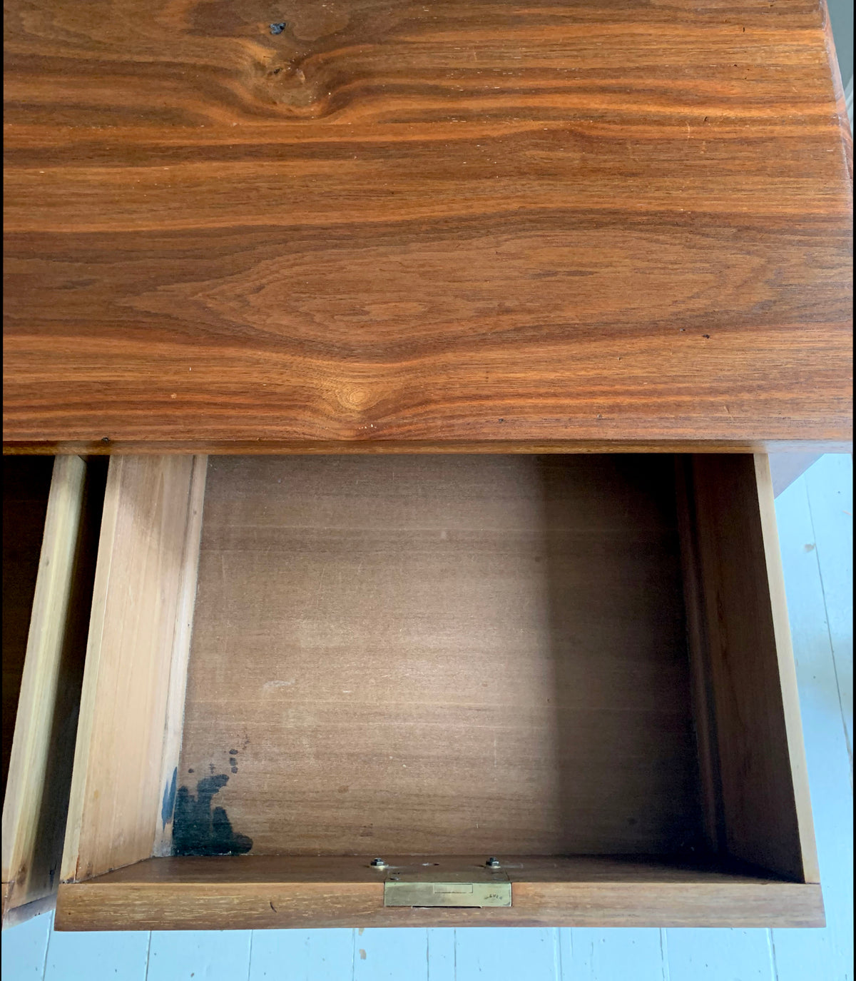 Stunning Antique Walnut Two Over Two Chest of Drawers On Plinth w/ Brass Handles