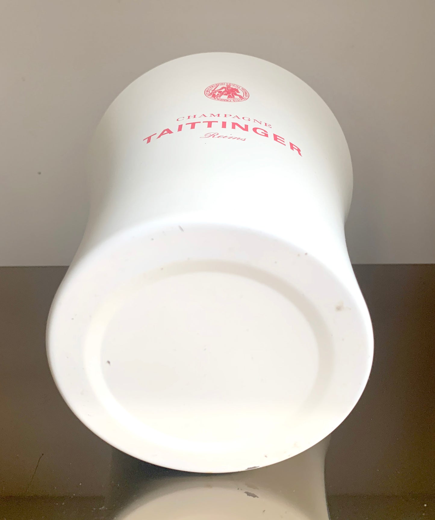 Vintage French Taittinger Champagne Metal White/Pale Cream Ice Bucket