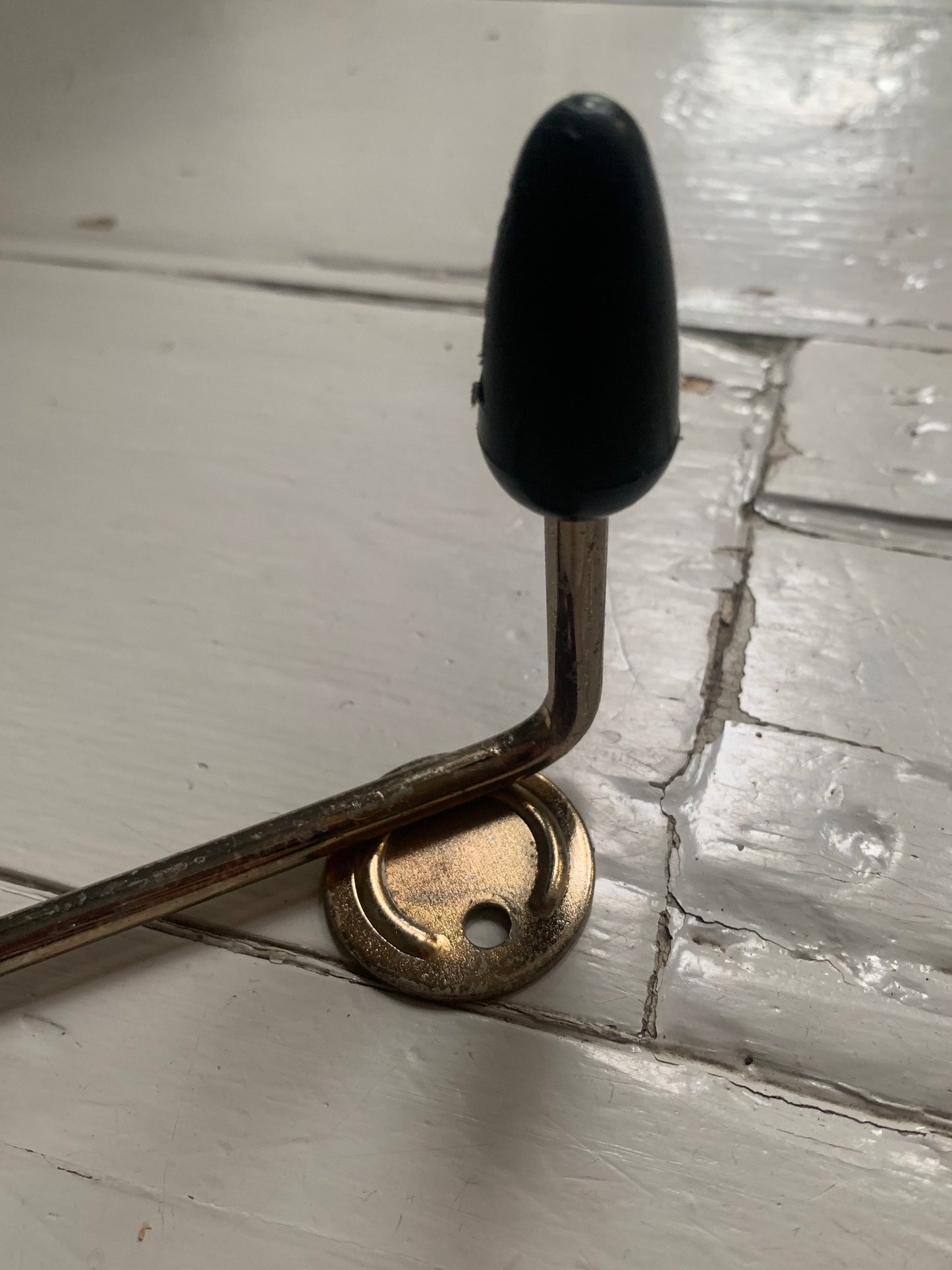 Vintage 1950s/60s Atomic Sputnik Black on Gold 3 x 3 Sets of Wall Mounted Hooks